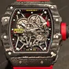 Super Clone Richard Mille RM 35-02 Carbon TPT Purple AR Sapphire Rubber Strap — movement / caseback view