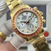Super Clone Rolex Cosmograph Daytona Mother of Pearl Diamond Dial Orange Sapphire Bezel 116578SACO – Swiss SuperClone - photo 7