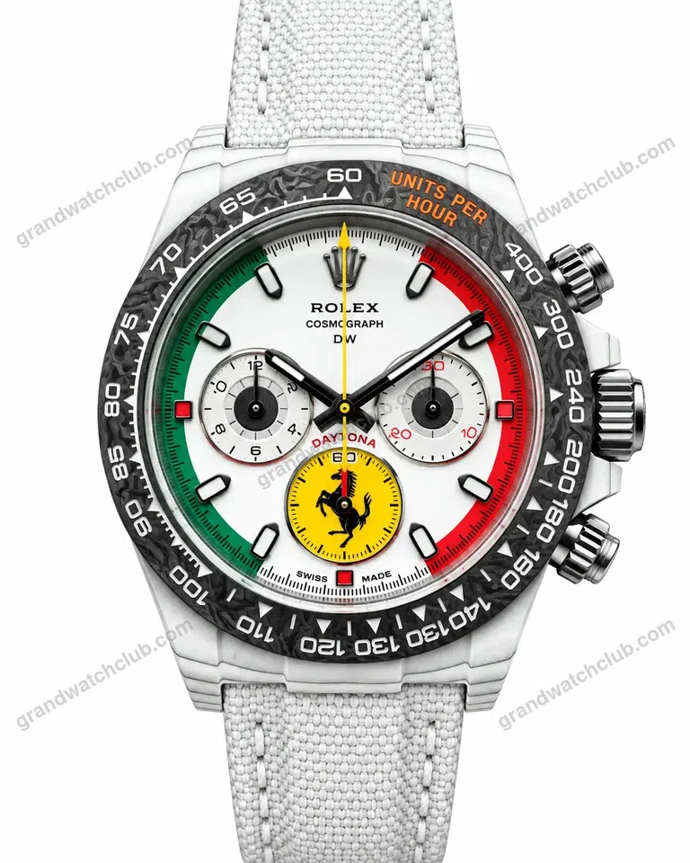 Super Clone Rolex Cosmograph Daytona DIW Ferrari White Carbon 116500LN – Swiss SuperClone