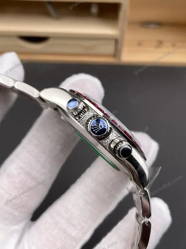 Super Clone Rolex Cosmograph Daytona Ruby Sapphire Bezel Black Dial 116520 – Swiss SuperClone - photo 7