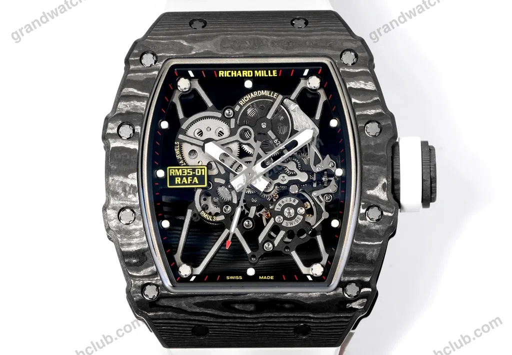 Super Clone Richard Mille RM 35-01 Rafael Nadal Carbon Fiber Velcro Strap — bracelet detail