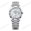 Super Clone Rolex Day-Date White Mother-of-Pearl Diamond Dial 128236-0021 36 mm