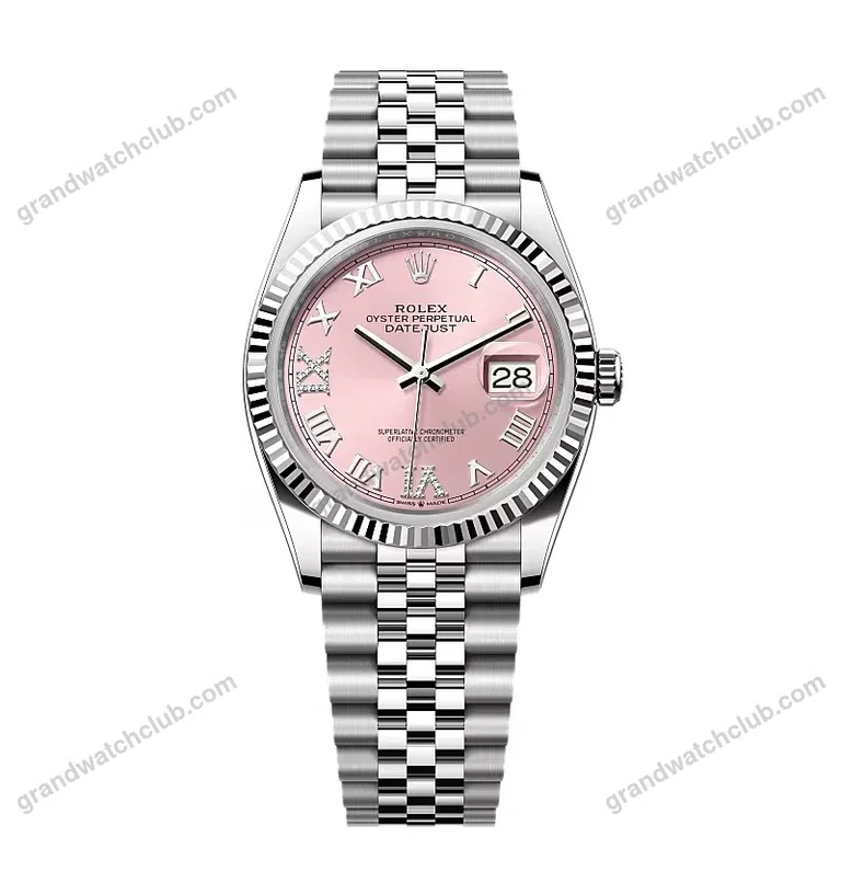 Super Clone Rolex Datejust Pink Roman Dial 126234-0031 36 mm