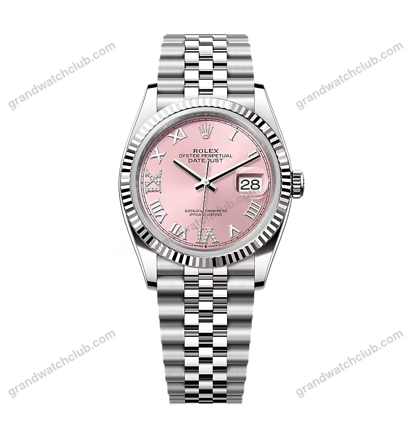 Super Clone Rolex Datejust Pink Roman Dial 126234-0031 36 mm
