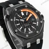 Super Clone Audemars Piguet Royal Oak Offshore Diver 15707 42mm Black Dial Ceramic — case and bezel