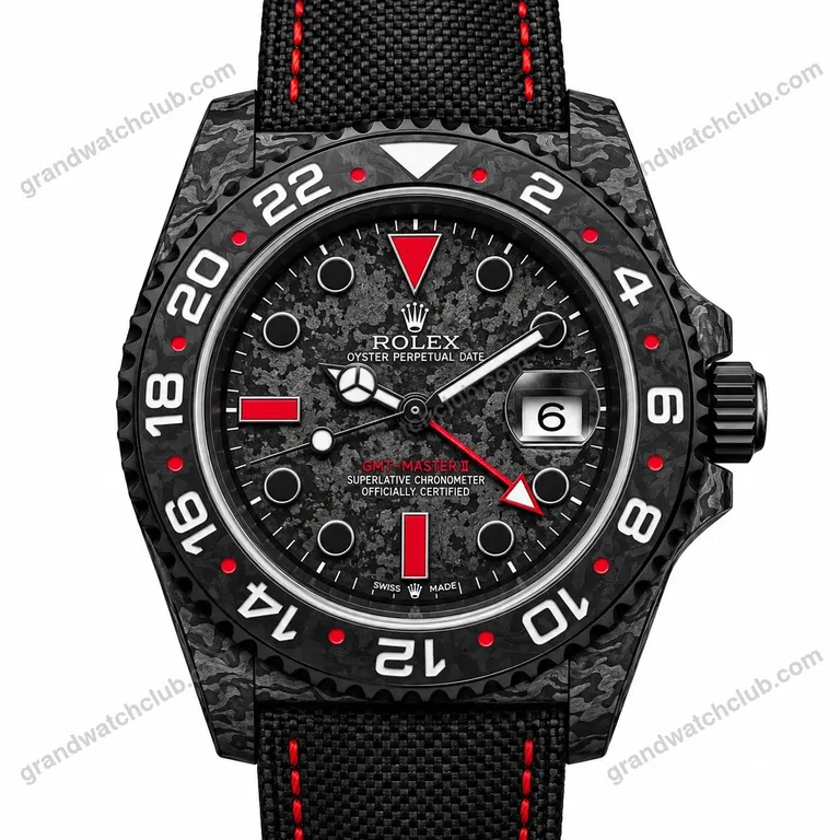 Super Clone Rolex GMT-Master II DIW Carbon Red Accent 126710 – Swiss SuperClone