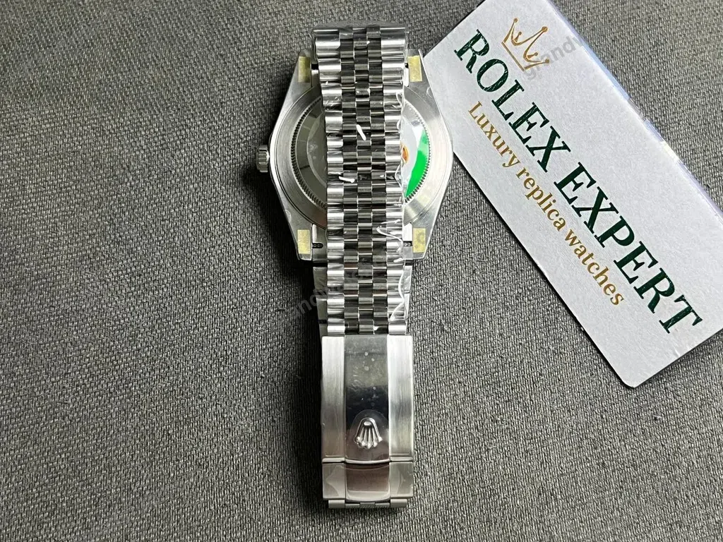 Super Clone Rolex Datejust Green Dial 126334 Jubilee 41 mm — case and bezel