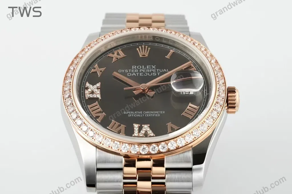 Super Clone Rolex Datejust Slate Diamond Dial 126281RBR-0011 36 mm — view 9