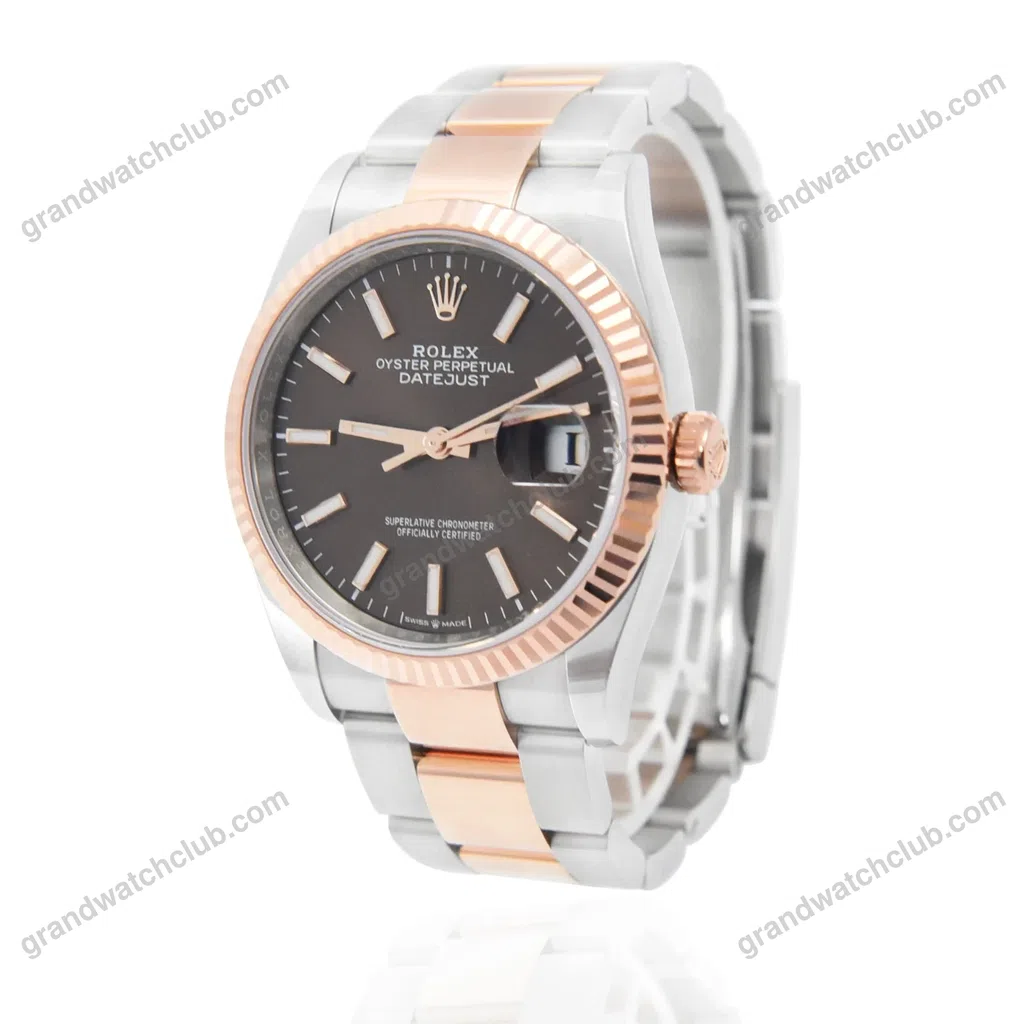 Super Clone Rolex Datejust Chocolate Dial 126231 Oyster 36 mm β dial close-up