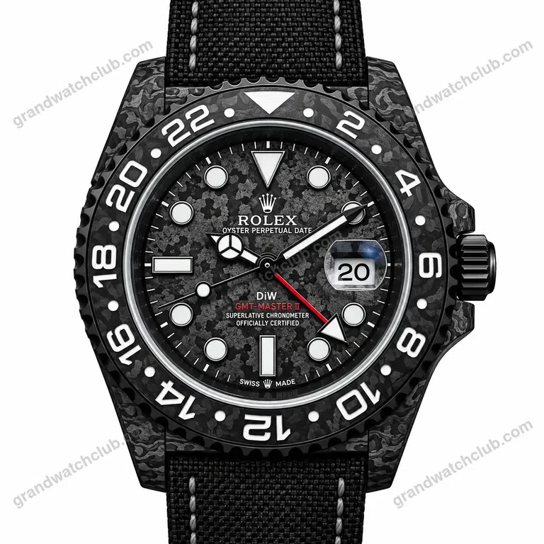 Super Clone Rolex GMT-Master II DIW Carbon Grey Red Hand 126710 – Swiss SuperClone