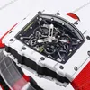 Super Clone Richard Mille RM 35-01 Richard Mille Rafa Cacbon NTPT Red Strap 42mm — on leather display