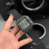 Super Clone Hublot Square Bang Unico 821.CI.0170.RX 821CI0170RX 42mm Black Dial Ceramic — dial close-up