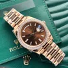 Super Clone Rolex Day-Date Chocolate Diamond Dial 228345rbr-0006 40 mm — dial close-up