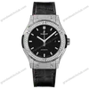 Super Clone Hublot Classic Fusion Diamonds Moissanite Pave 42mm Dial Black – Customize Diamod