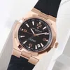 Super Clone Vacheron Constantin Overseas Rose Gold Black Dial Number Roman 42mm — bracelet detail