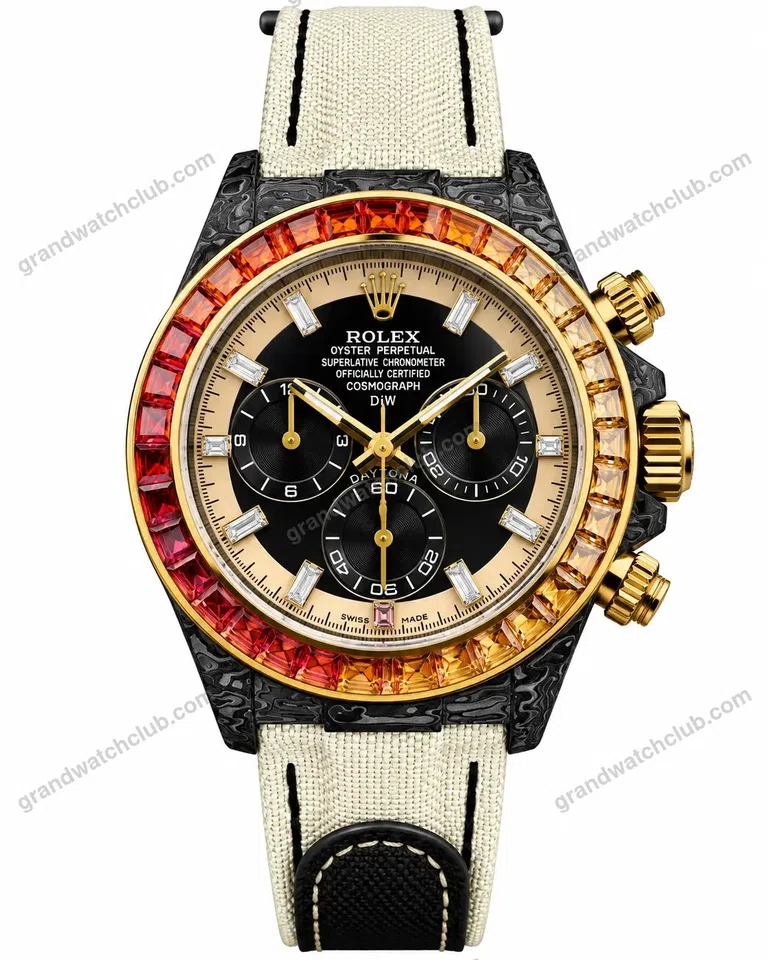 Super Clone Rolex Cosmograph Daytona DIW Carbon Rainbow Sapphire Bezel 116500LN – Swiss SuperClone