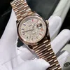Super Clone Rolex Day-Date Diamond-Paved Dial 128235-0039 36 mm β case and bezel