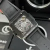 Super Clone Hublot Square Bang Unico 821.CI.0170.RX 821CI0170RX 42mm Black Dial Ceramic — on leather display