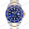 Super Clone Rolex Submariner Blue Dial 126613LB Bluesy — on leather display