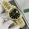 Super Clone Rolex Day-Date Bright Black Diamond Dial 228238-0004 40 mm — case and bezel