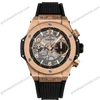 Super Clone Hublot Big Bang 42mm Rubber Strap Gold