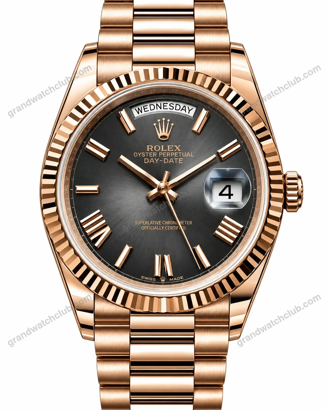 Super Clone Rolex Day-Date 40 Slate Roman Dial 228235 President – Swiss SuperClone