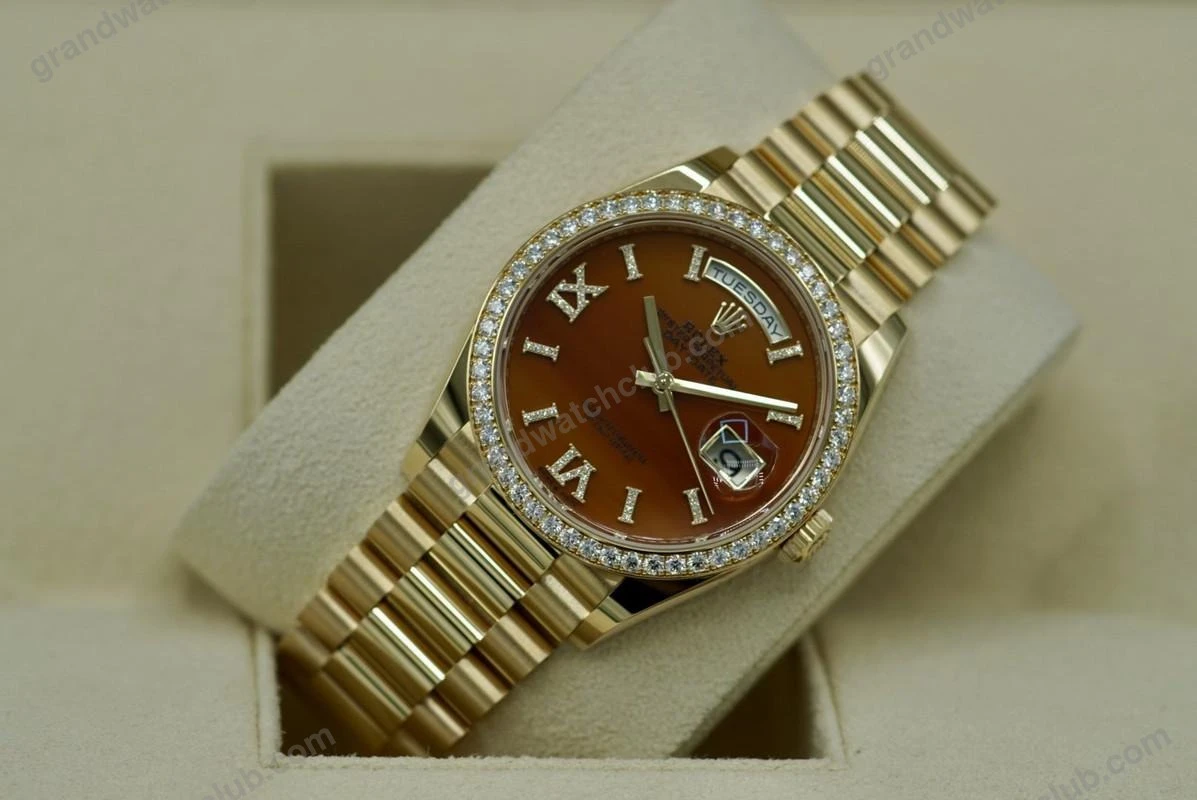 Super Clone Rolex Day-Date Carnelian Dial 128348RBR 36 mm β side profile