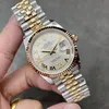 Super Clone Rolex Datejust Silver Roman Diamond Dial 126233-0031 36 mm β case and bezel