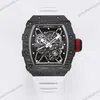 Super Clone Richard Mille RM 35-01 Richard Mille Rafa Cacbon NTPT White Strap 42mm — dial close-up