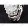 Super Clone Rolex Submariner Green Dial Mechanism-SRL51 — on leather display
