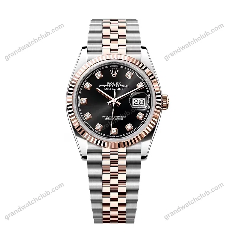 Super Clone Rolex Datejust Black Diamond Dial 126231-0019 36 mm