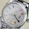 Super Clone Rolex Day-Date Diamond-Paved Dial 128349rbr-0006 36 mm — side profile