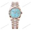 Super Clone Rolex Day-Date Turquoise Dial 128235 Diamond-set 36 mm