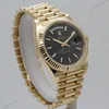Super Clone Rolex Day-Date Black Dial 228238 40 mm — on leather display