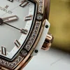 Super Clone Hublot Spirit of Big Bang King Gold White Pavé 662.OE.2080.RW.1604 — on leather display