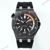 Super Clone Audemars Piguet Royal Oak Offshore Diver 15707 42mm Black Dial Ceramic — dial close-up