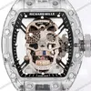 Super Clone Richard Mille RM 52-01 Transparent Skull Tourbillon Rubber Strap β bracelet detail