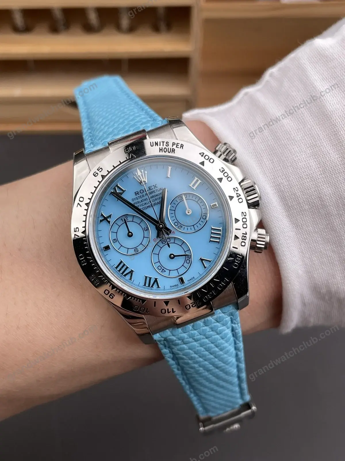 Super Clone Rolex Cosmograph Daytona Ice Blue Roman Dial 116520 – Swiss SuperClone - photo 9