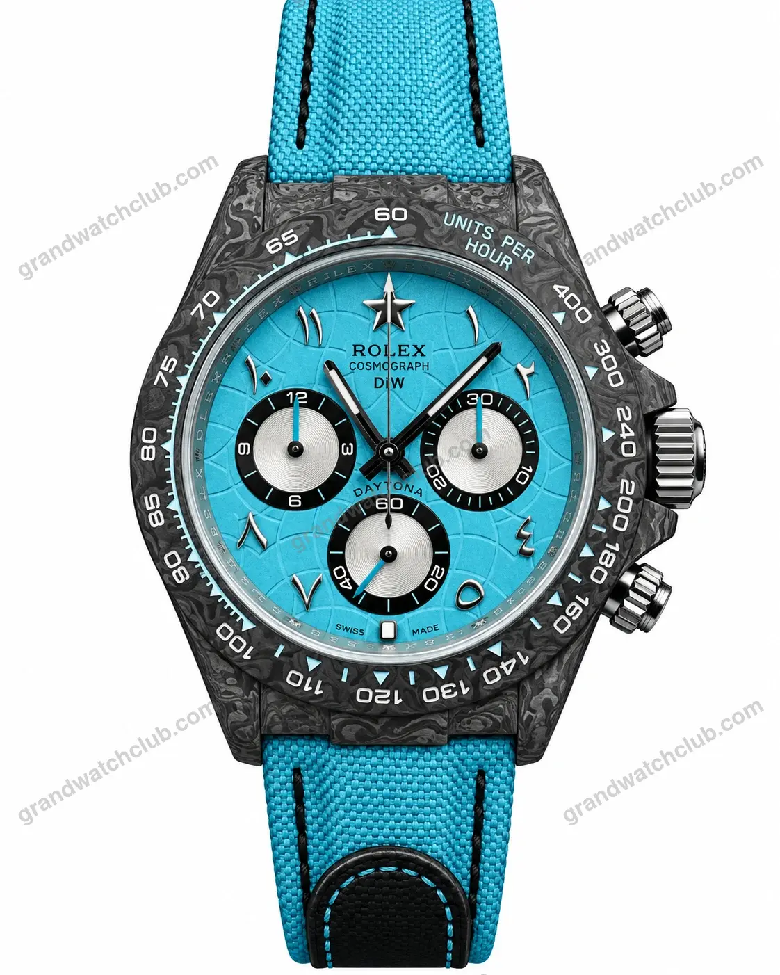 Super Clone Rolex Cosmograph Daytona DIW Turquoise Arabic Carbon 116500LN – Swiss SuperClone