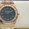 Super Clone Audemars Piguet Royal Oak “Jumbo” Extra-Thin 15207OR.OO.1240OR.01 39mm Black Dial Rose Gold – — dial close-up