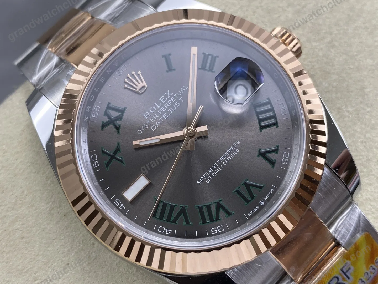 Super Clone Rolex Datejust Slate Roman Dial 126331-0015 41 mm β case and bezel