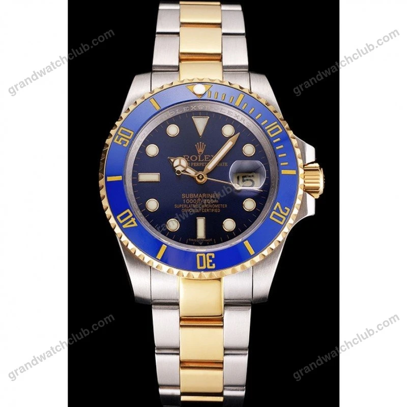 Super Clone Rolex Submariner Blue Dial PR16233B β dial close-up