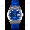 Super Clone Rolex Day-Date Blue Dial 621490 35 mm — dial close-up