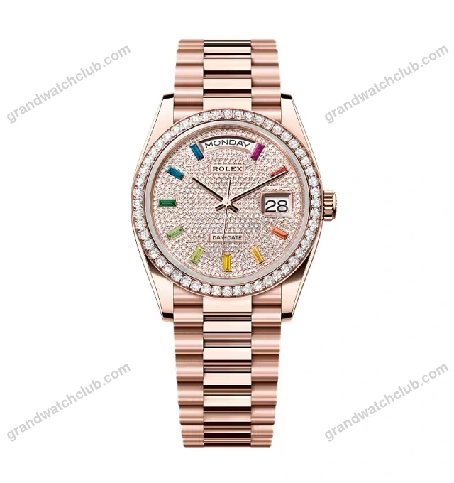 Super Clone Rolex Day-Date Diamond-Paved Dial 128345rbr-0042 36 mm