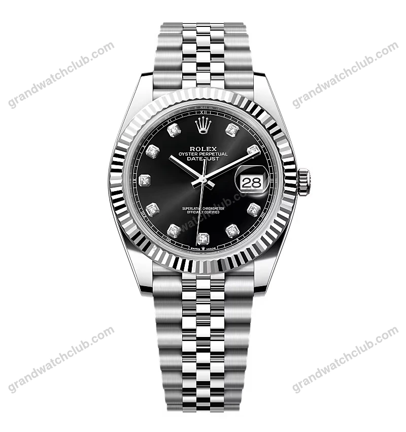 Super Clone Rolex Datejust Black Diamond Dial 126334-0012 41 mm
