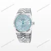 Super Clone Rolex Land-Dweller 36 mm Ice Blue Dial (2025) — dial close-up