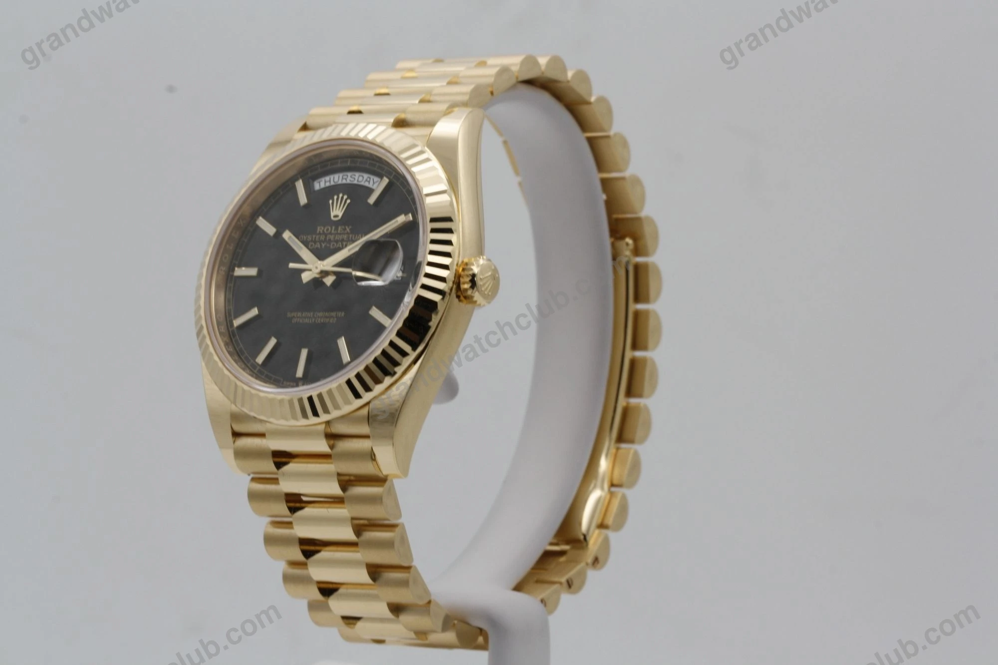 Super Clone Rolex Day-Date Black Dial 228238 40 mm — dial close-up