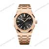 Super Clone Audemars Piguet Royal Oak Selfwinding 15400OR 41mm Black Dial Rose Gold –