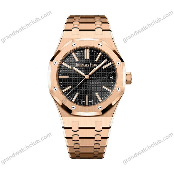 Super Clone Audemars Piguet Royal Oak Selfwinding 15400OR 41mm Black Dial Rose Gold –