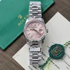 Super Clone Rolex Day-Date Pink Diamond Dial 128236-0024 36 mm — dial close-up